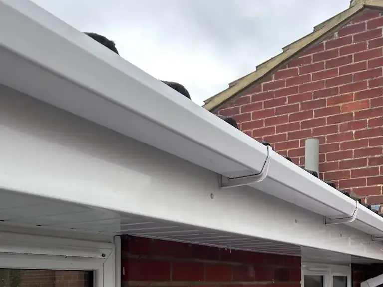 Bright white soffits and fascias after cleaning