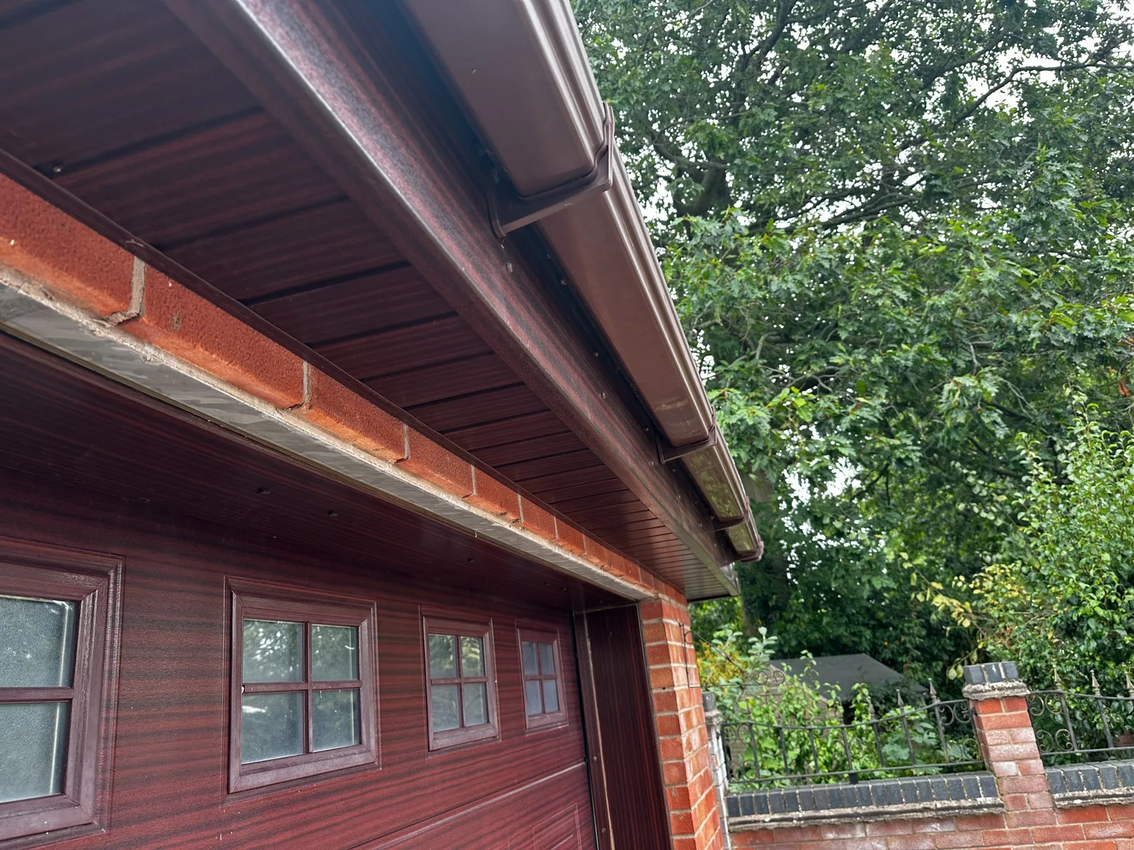 Clean coloured soffits and guttering after work - soffit and fascia cleaning in Altrincham