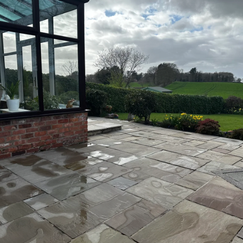 after cleaning indian sanstone patio